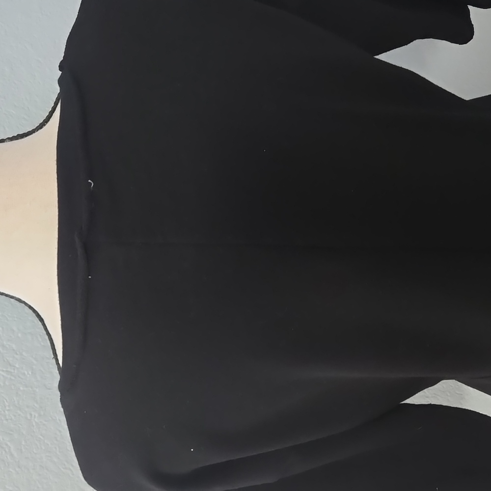 WILLIAM RAST Festival Guitar Graphic Peplum Top Black 1/2 Sleeves Sz Large - Picture 9 of 12